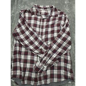 Wolverine Men's Red Plaid Flannel Shirt, Size Large, Long Sleeve